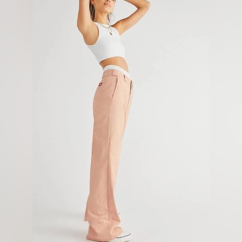 Dickies Worker Wide Leg Skater Pants, Blush, size 3 / 26 - Picture 2 of 8